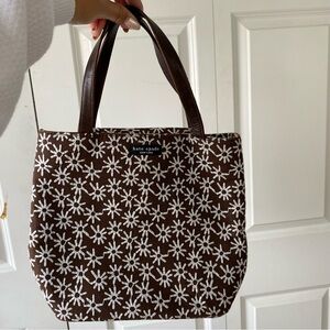Kate Spade Brown and White Floral Purse